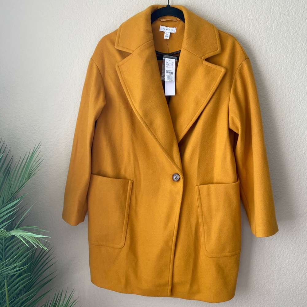 Topshop Mustard Pea Coat